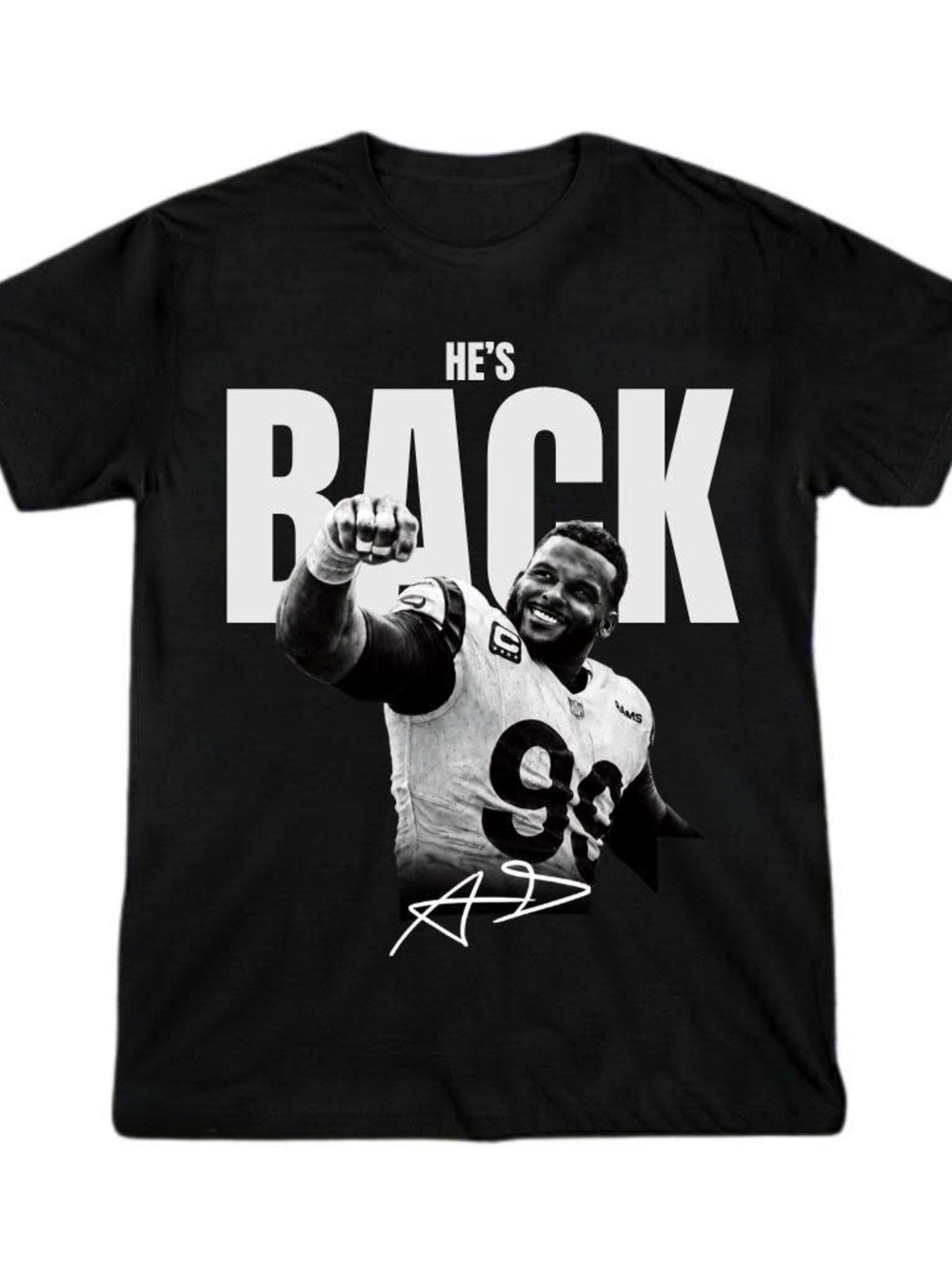 Men's Aaron Donald NFL He's Back Graphic T-Shirt - Black